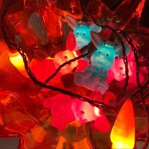 Vintage Easter Bunny Blow Mold String Lights
